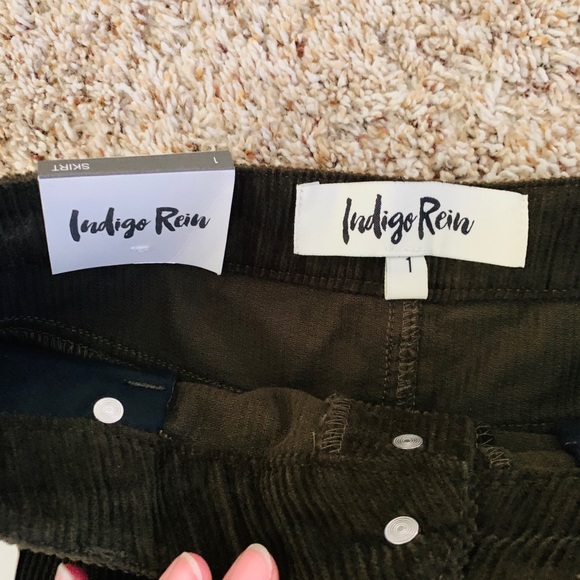 Indigo Rein Dark Green Denim Skirt - Picture 3 of 8